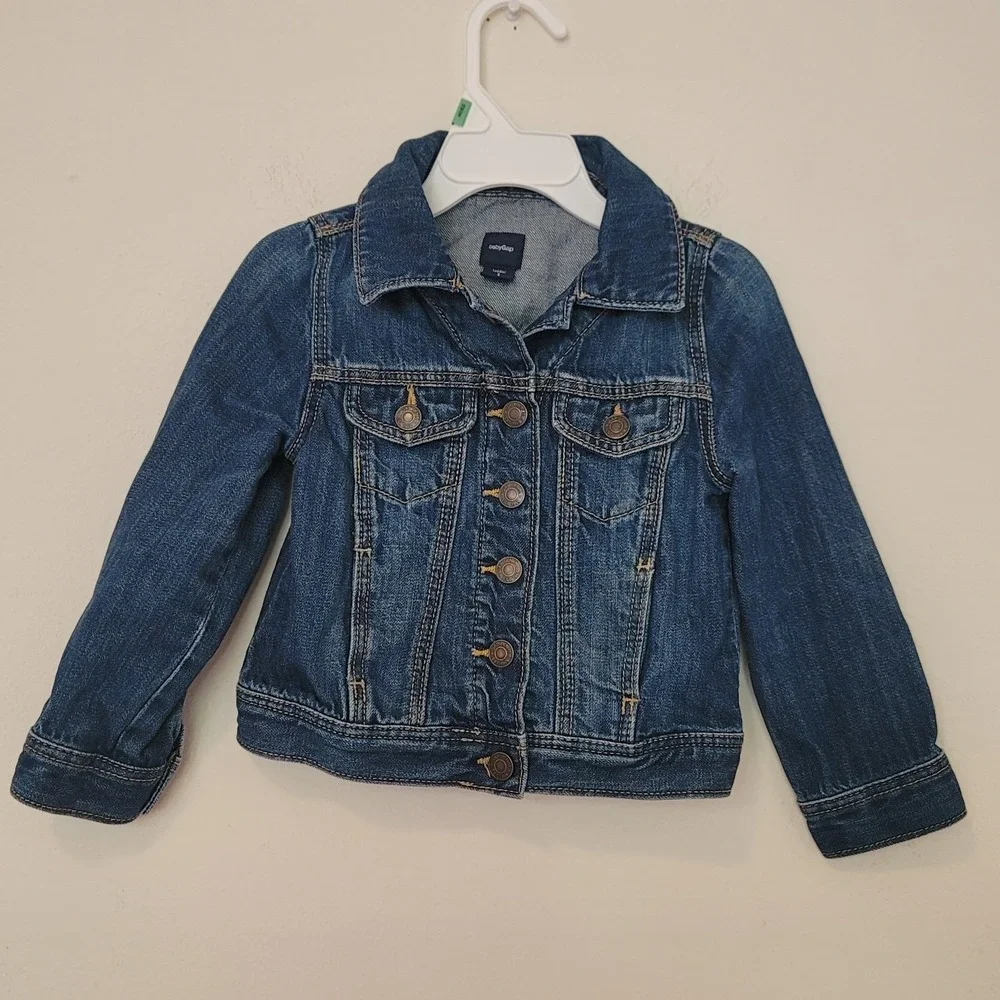babyGap Toddler Denim Jacket Size 3 Years Blue Jeans Trucker Coat 100% Cotton
